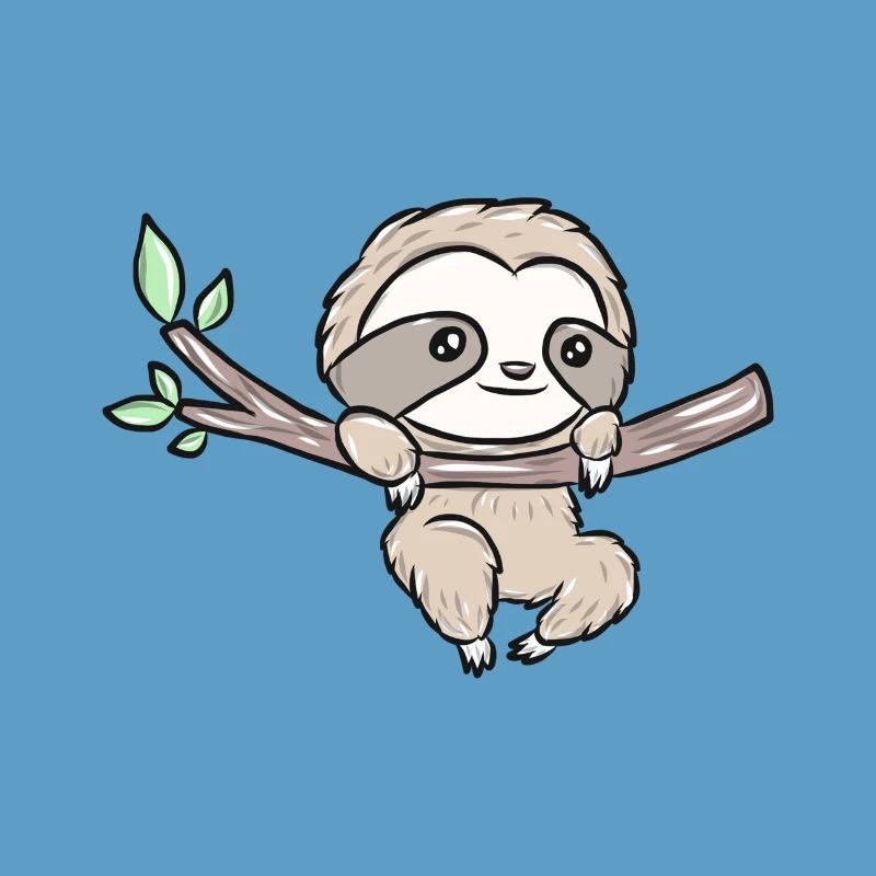 Sloth on a branch – Cute tree design