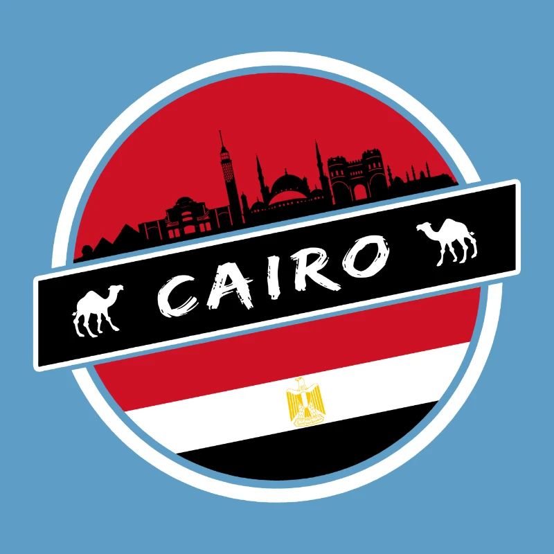 Conception du Caire en Egypte avec drapeau