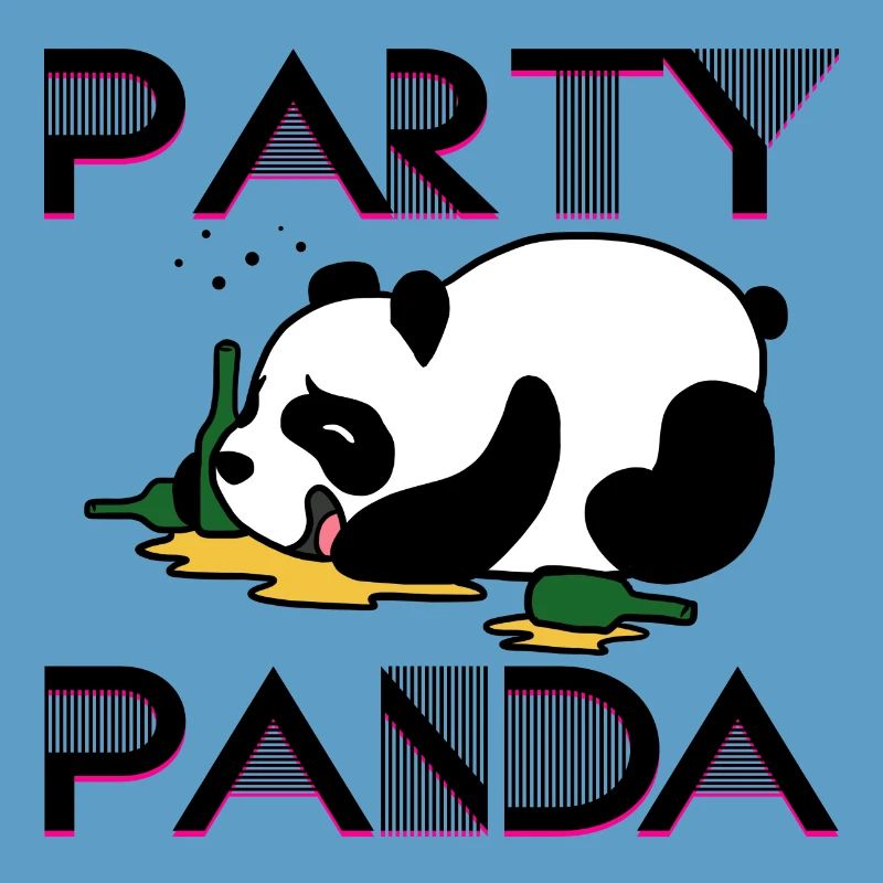 Party panda partying preheating drinking drunk