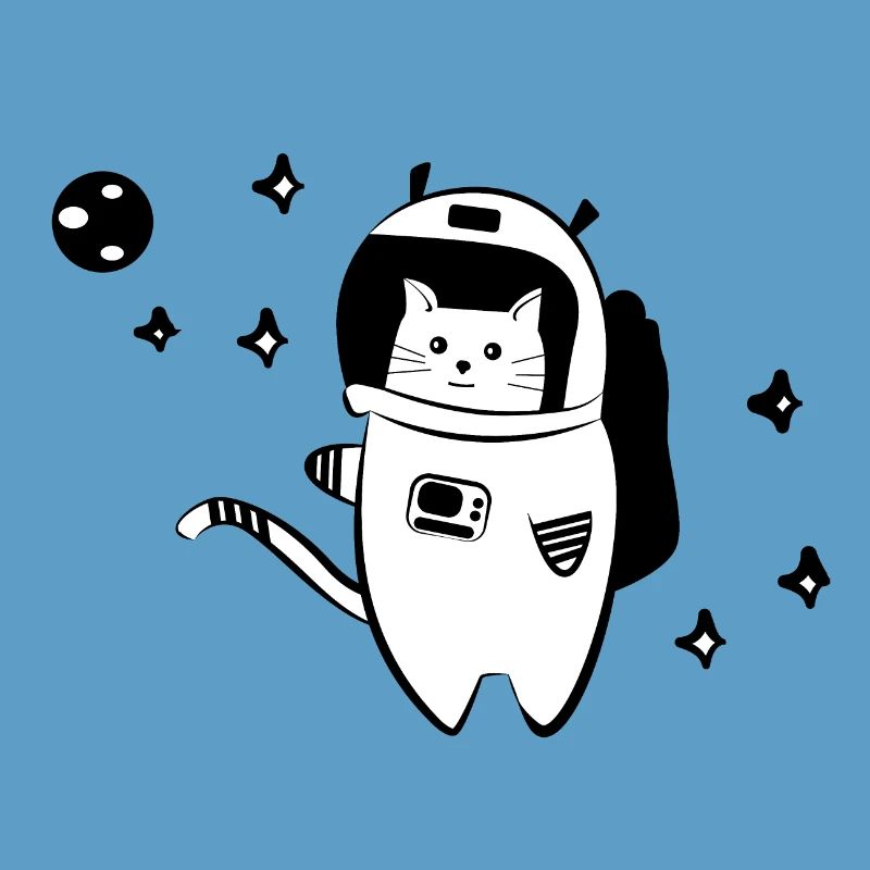 Chat cool dans l'espace