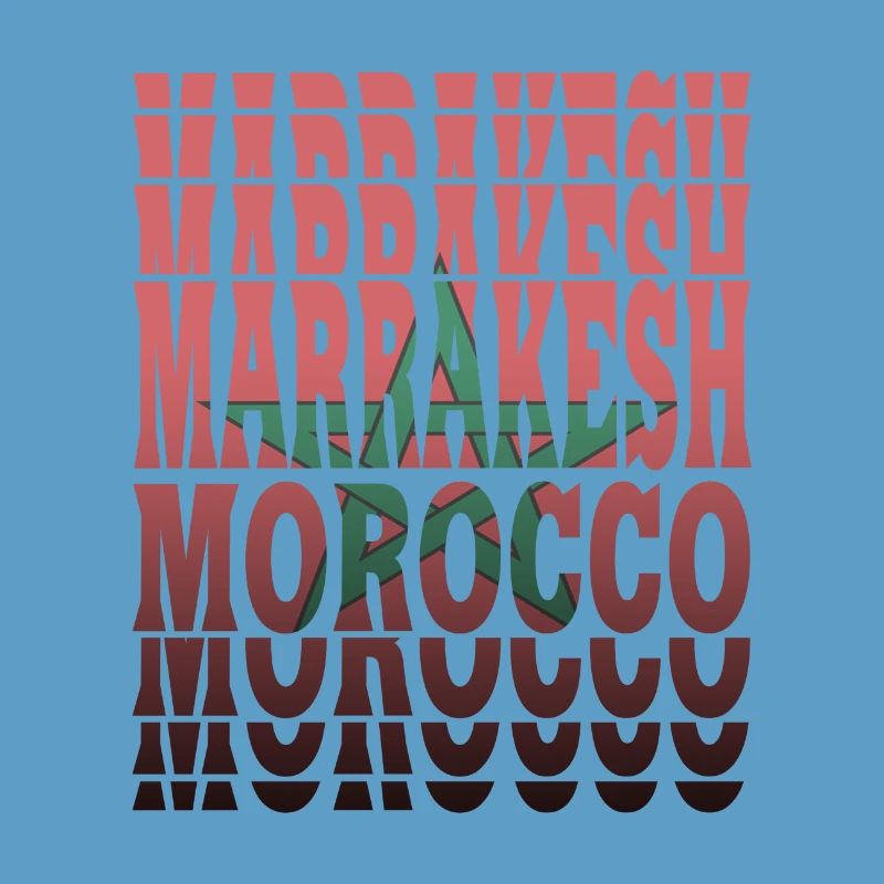 Conception de drapeau de Marrakech Maroc / idée cadeau