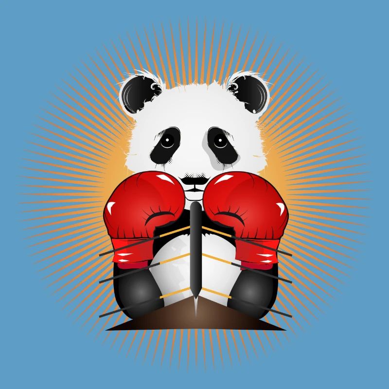 Panda als strahlender Boxer Held im Boxring