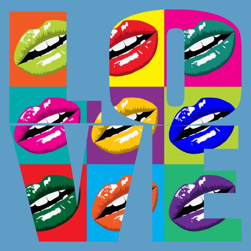Multicolored Pop Art Lips