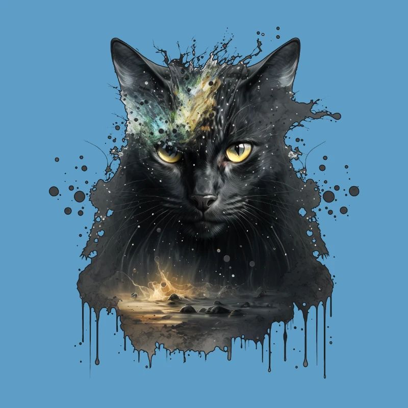 Chat noir dans la conception de l’espace