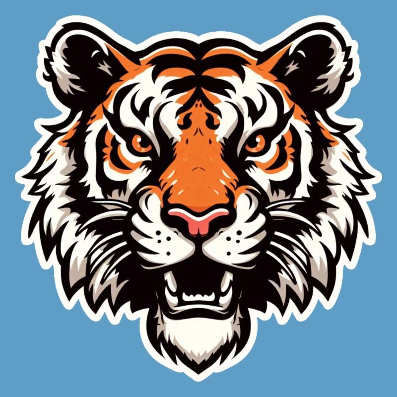Tiger head in comic style