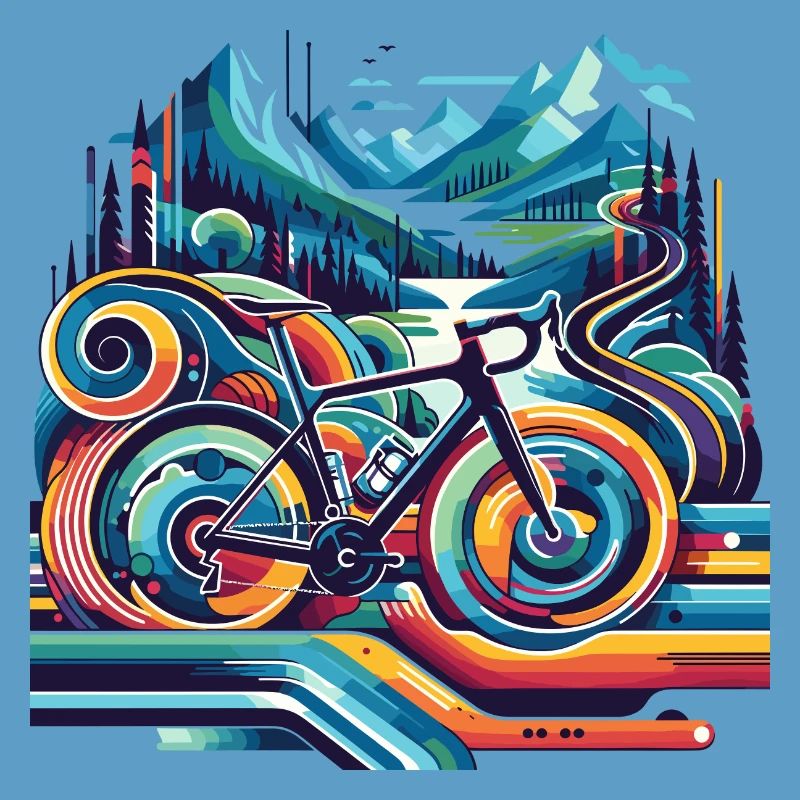 Bicycle with wavy lines