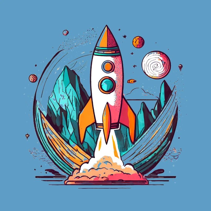 Rocket with stylish design cropped