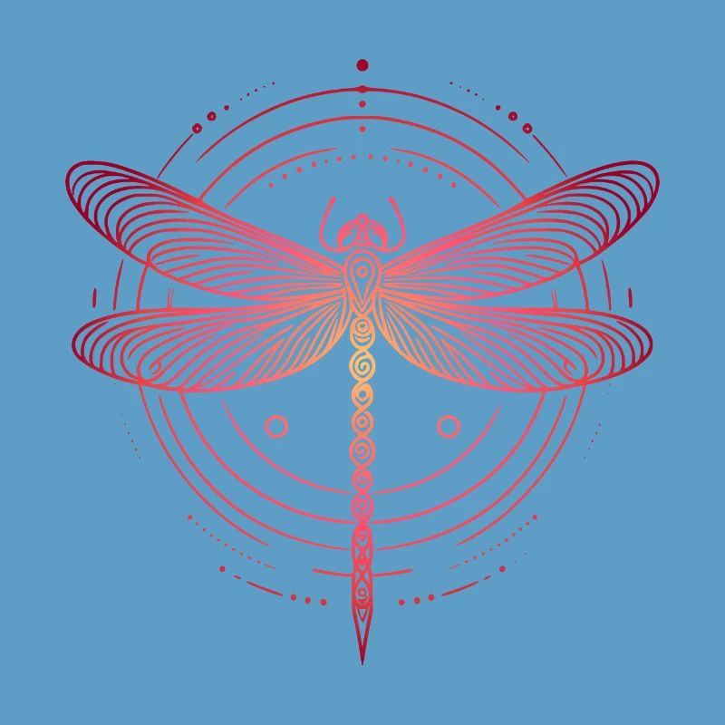 Dragonfly Spiral Patterns, Pink Gradient
