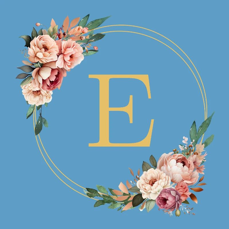 e Monogram, Couronne de fleurs, Personnalisable