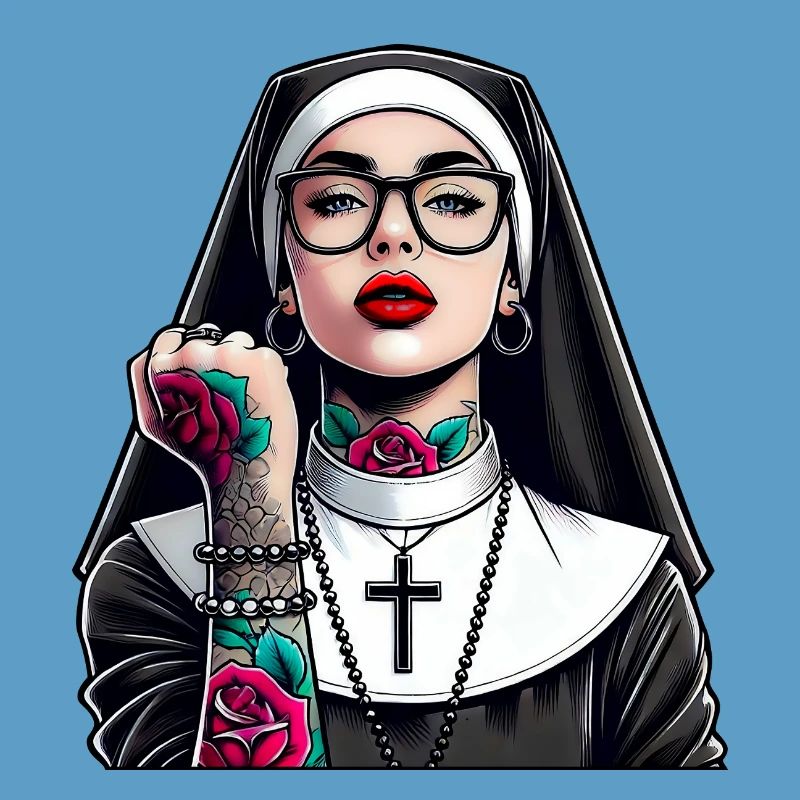 Nun with tattoo