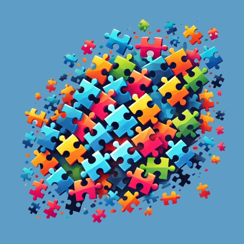 Conception de puzzle coloré pour l’expression créative
