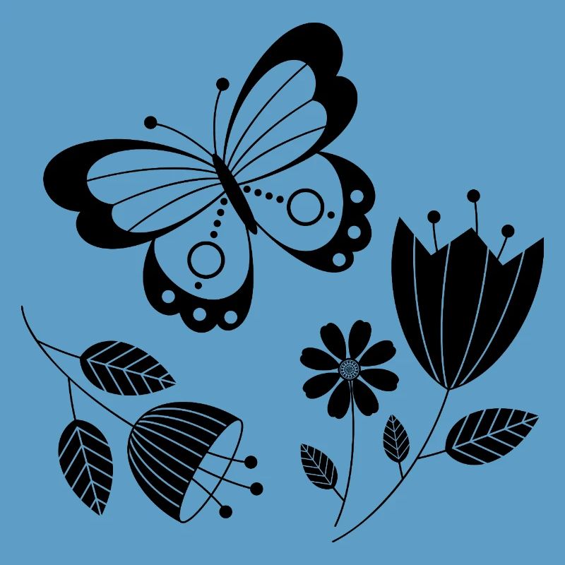 Papillon avec des fleurs