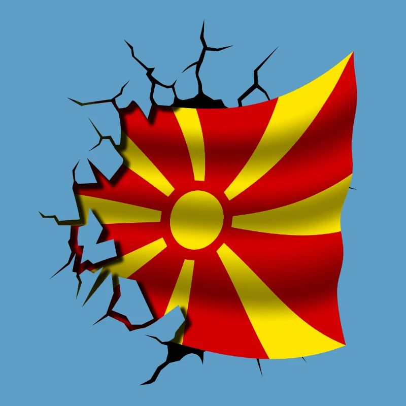 Drapeau de la Macédoine - Macédoine - Drapeau brisé