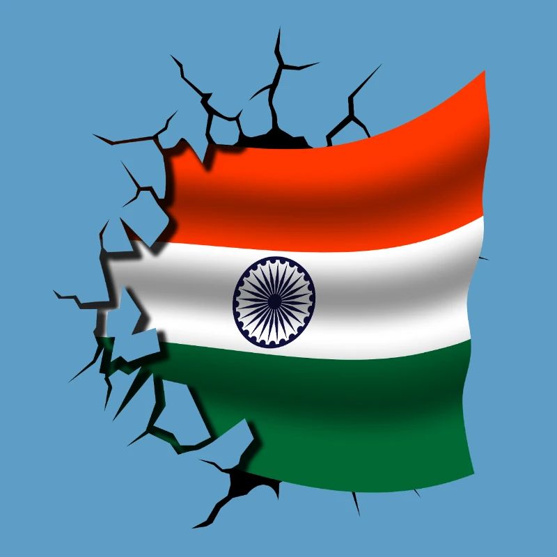 Drapeau de l’Inde - Inde - Drapeau Broken Design