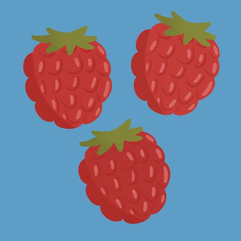 Vivid Raspberry Fruit Pattern