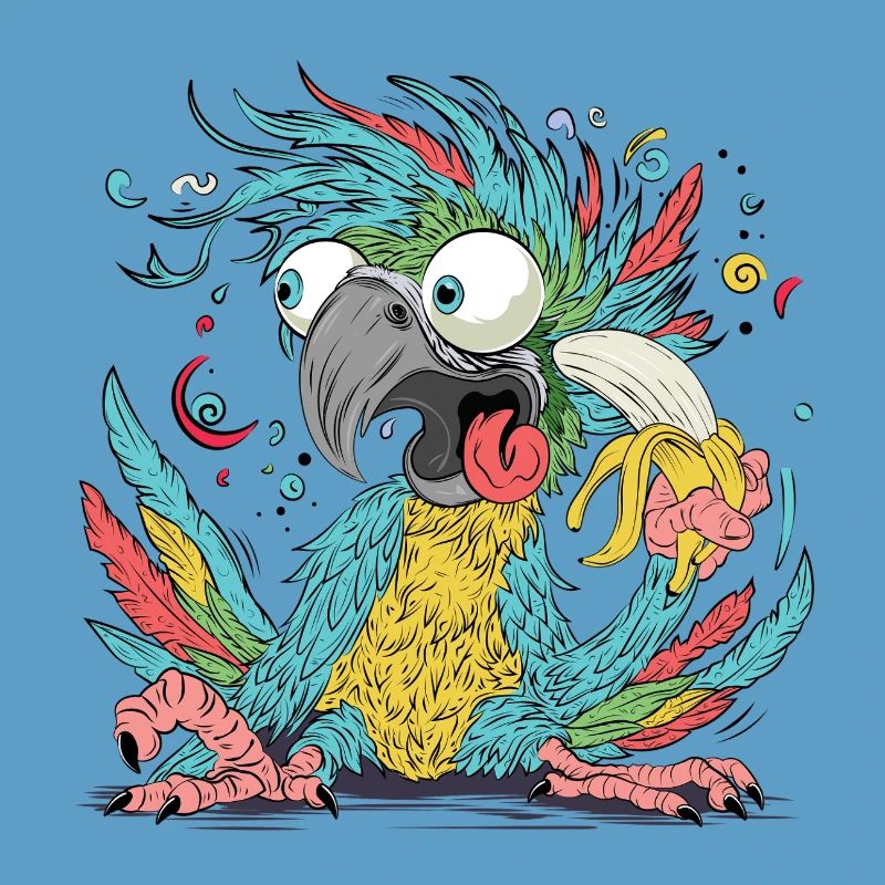Cuclillo Perroquet Conception de dessin ludique | Coloré