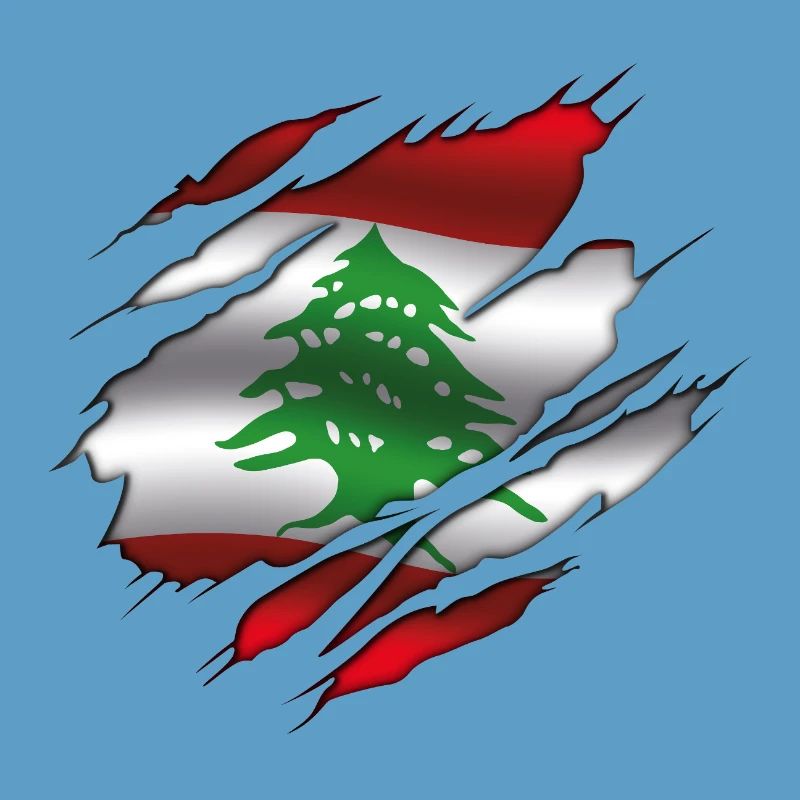 Drapeau du Liban - Drapeau déchiré