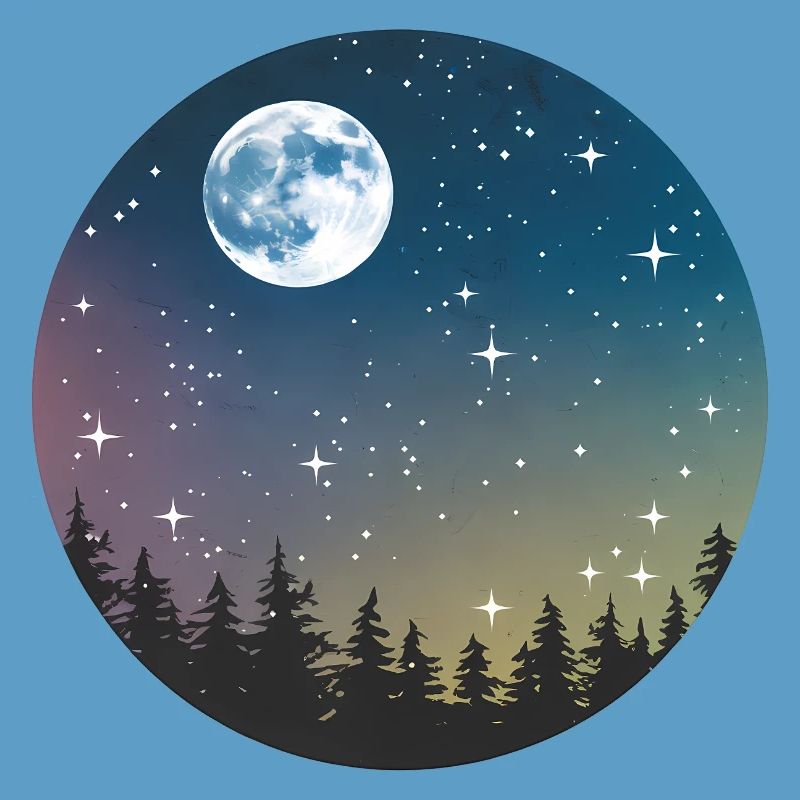 Celestial Night Forest Pattern