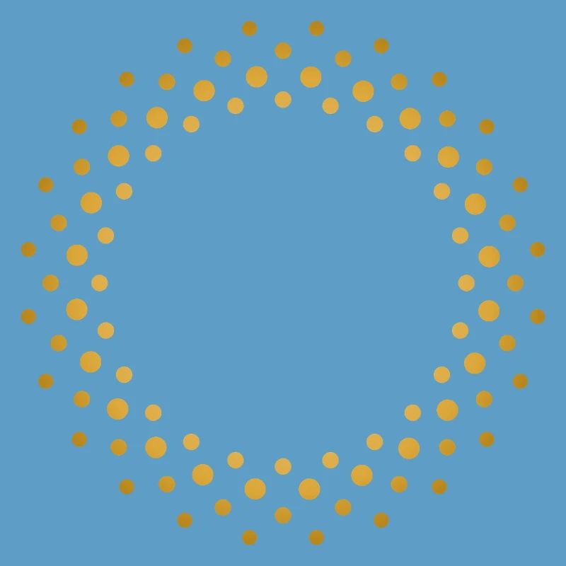 Ring-shaped, golden dot pattern