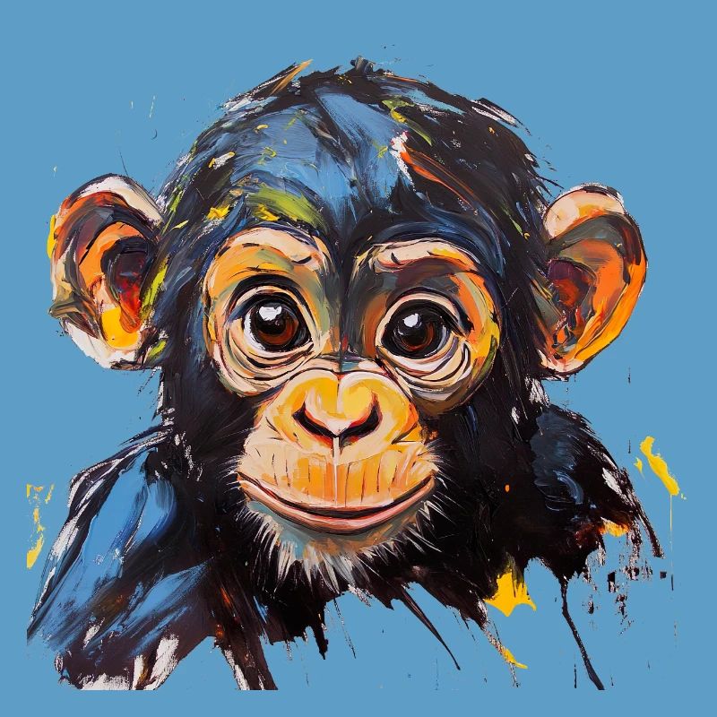 Conception d’art expressive de portrait de bébé singe