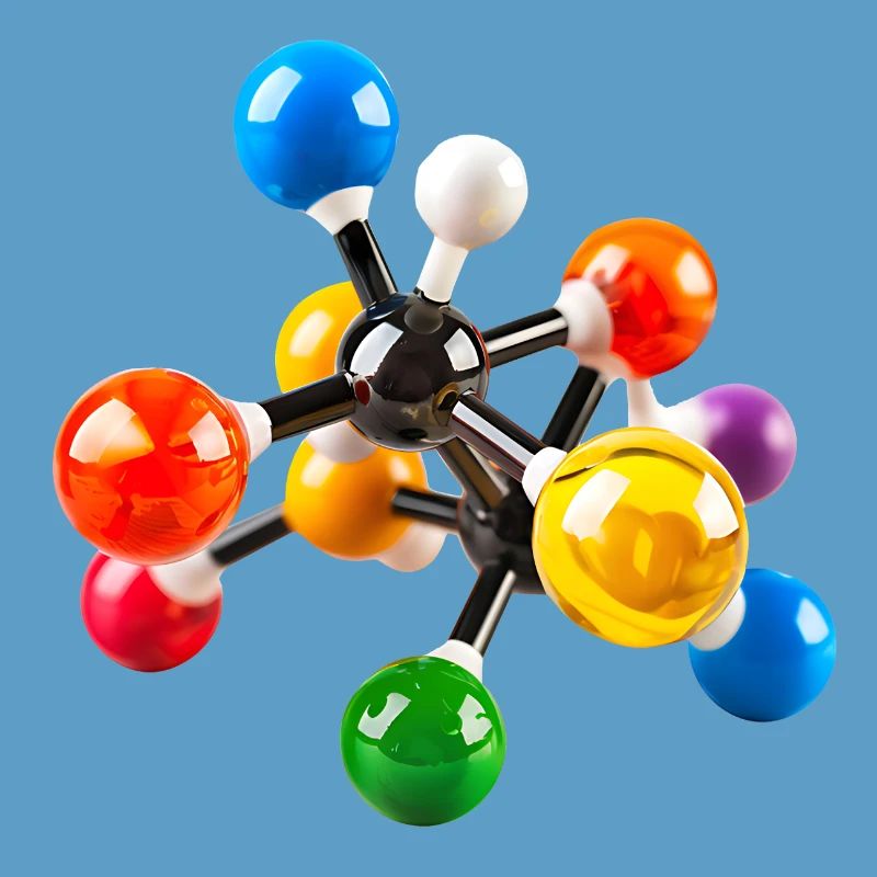 Modèle de structure moléculaire coloré