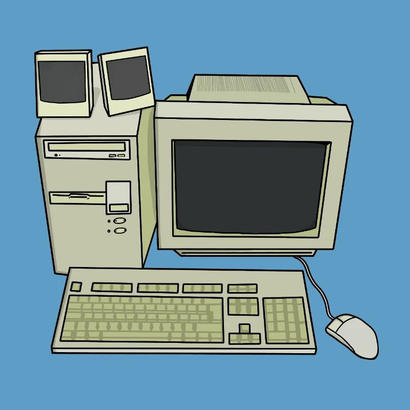 Retro Computer Desk Setup