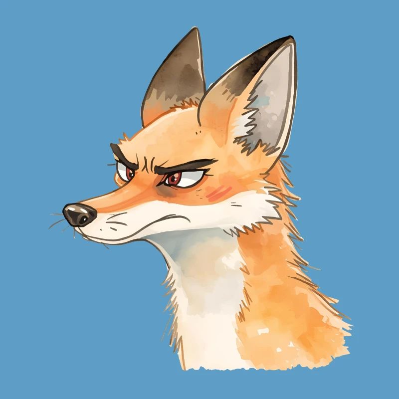 Grim Fox Aquarelle - Conception d’animaux mignons