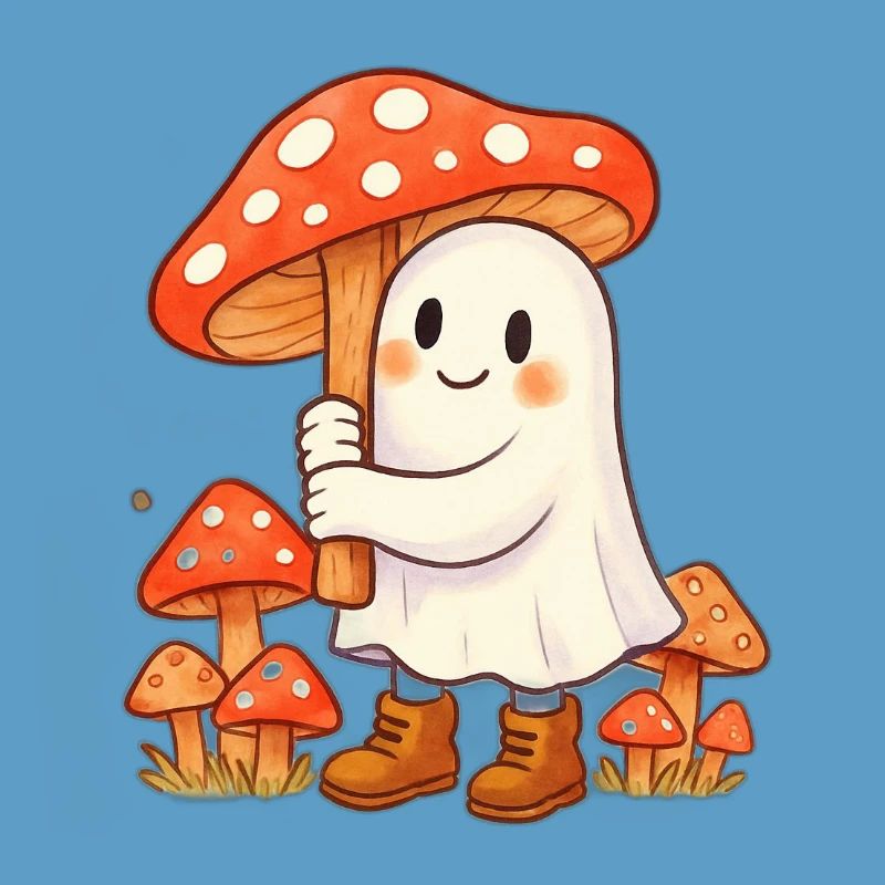 Geist mit Regenschirm - ein Pilz