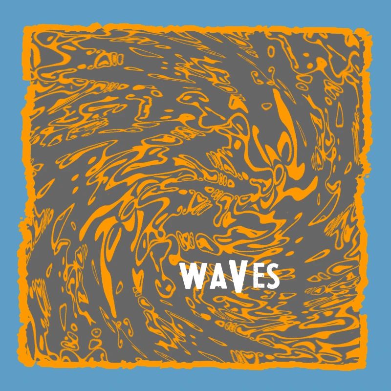 Orange Wave Pattern Art