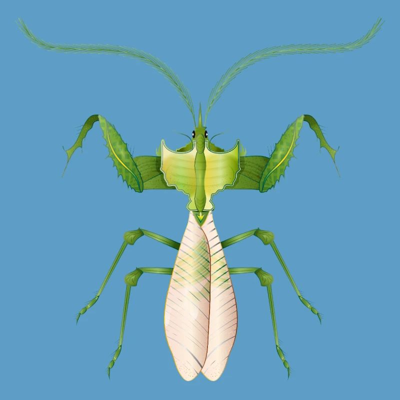 Insecte tropical en vert – Fleur du diable en filigrane