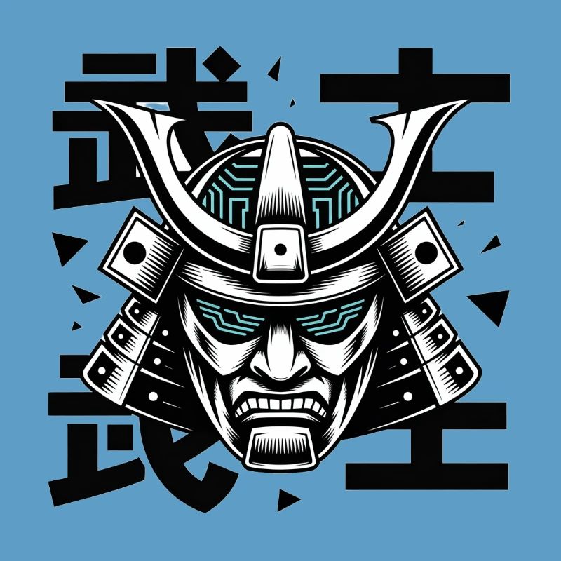 Futurist Samurai Mask Glyph