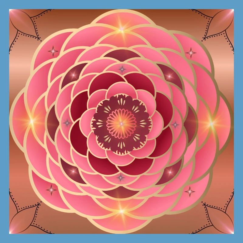 Mandalas rosé doré éclatant