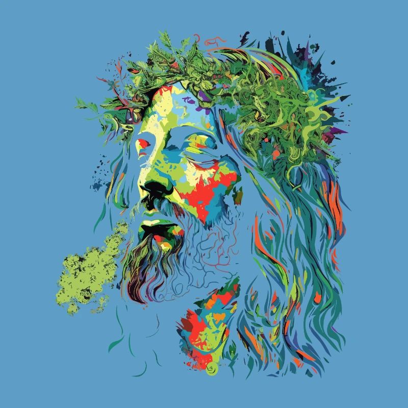 Jesus Rastafari Farbexplosion