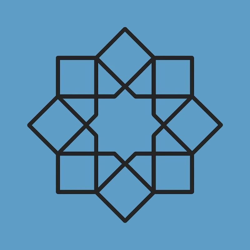 Geometric Square Star Circle Pattern