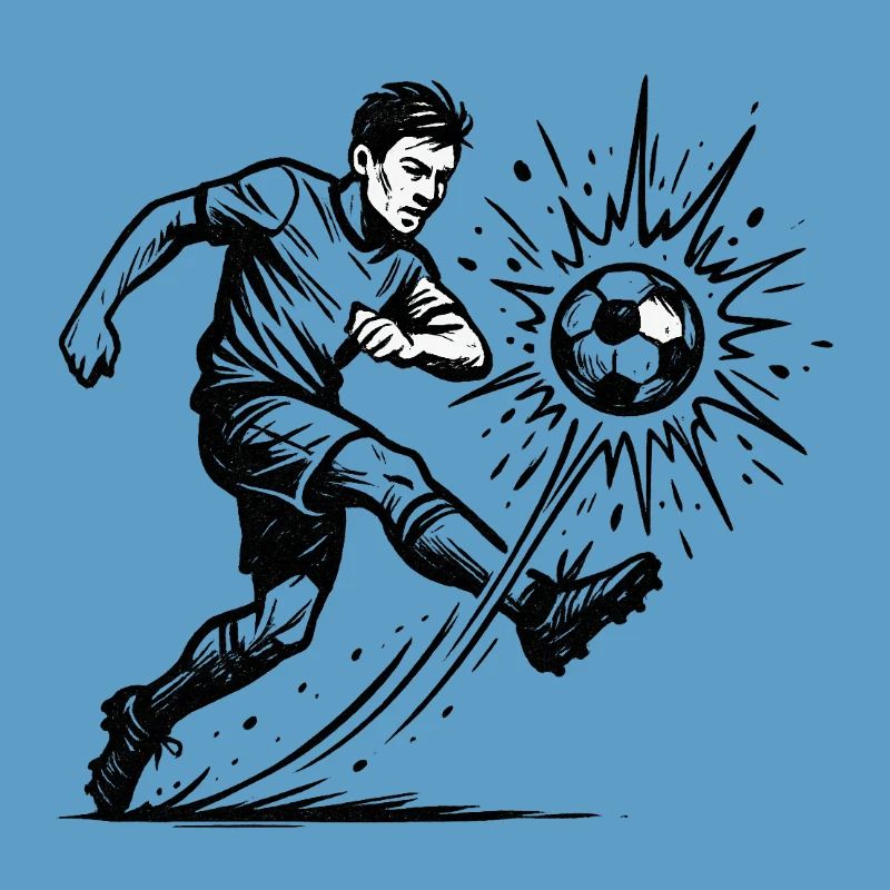 Exploding Soccer Shot Illustration