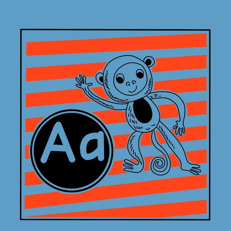 A pour Monkey Learning Letters à l’école primaire