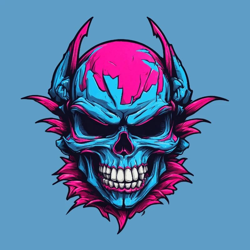 Neon Devil's Skull