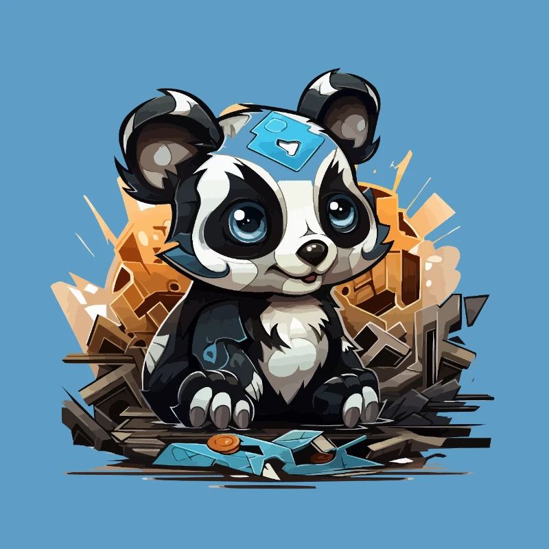 Charme de bloc de construction Panda