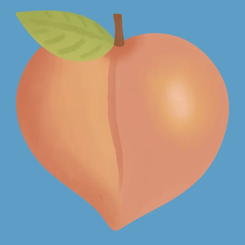 Peach with Leaf