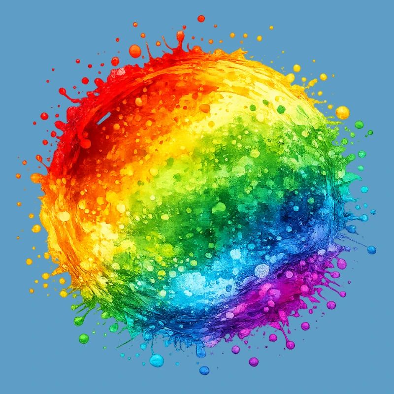 Regenbogenfarbene Farbspritzer Explosion