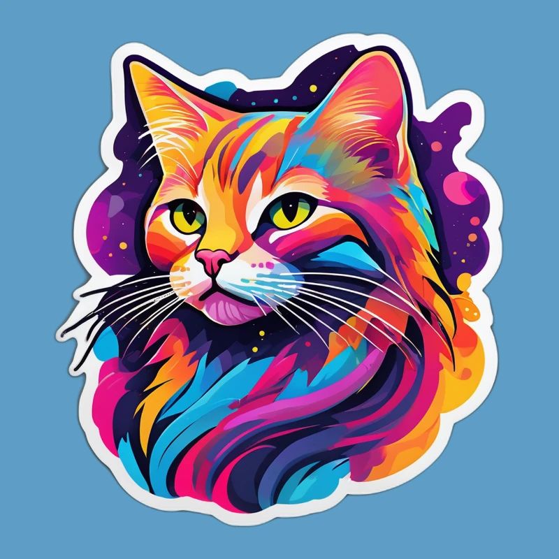 Chat Éclatant Arc en Ciel