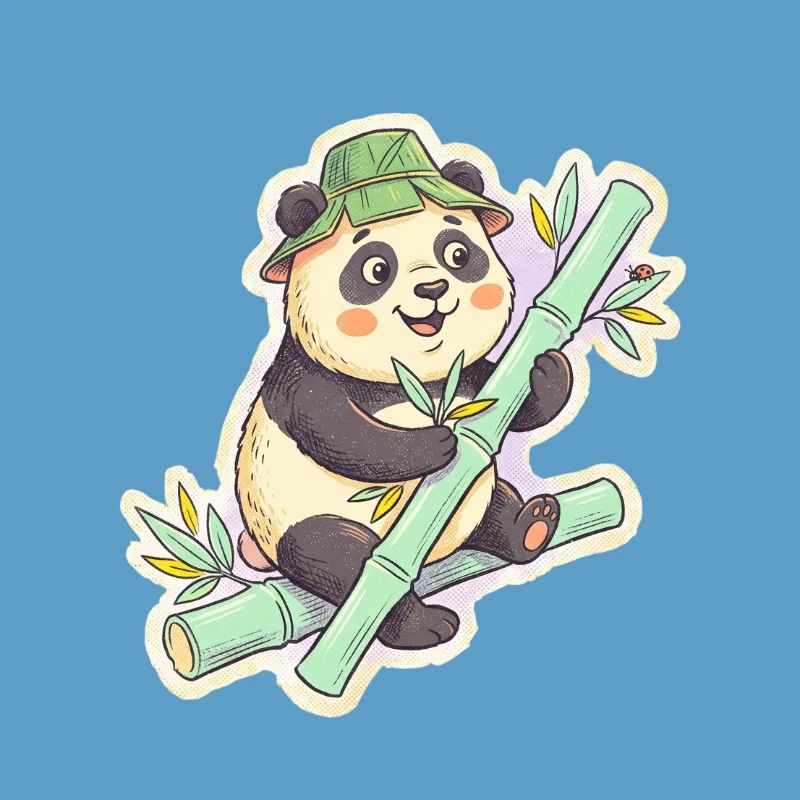 Panda on bamboo path