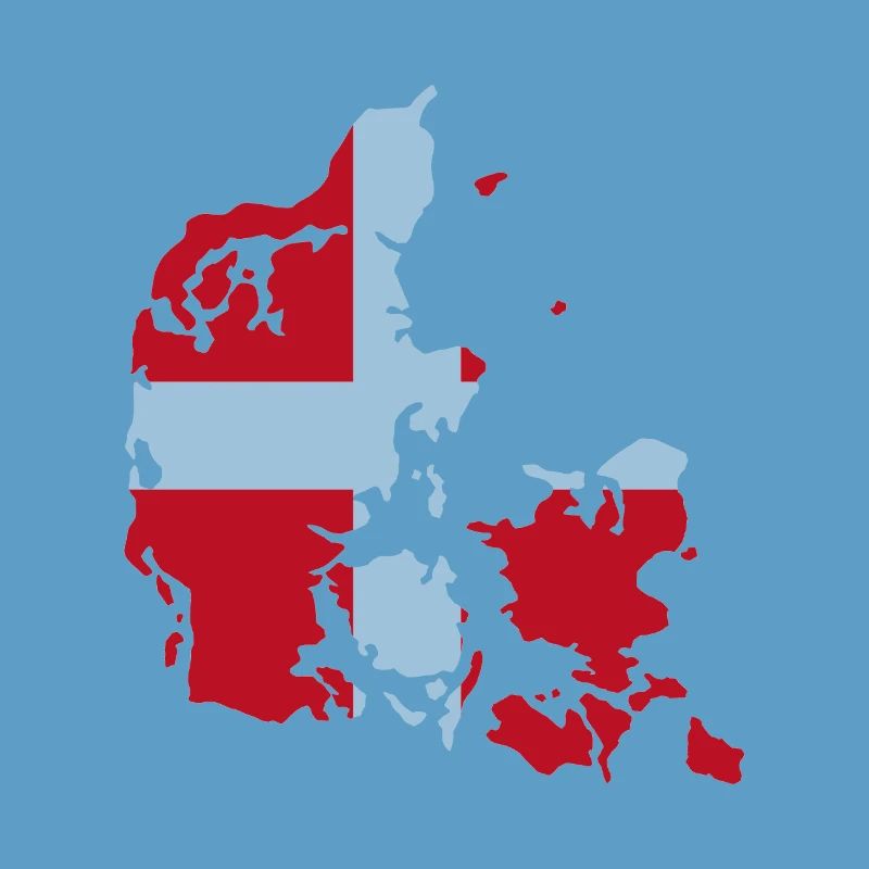 Denmark Flag Map
