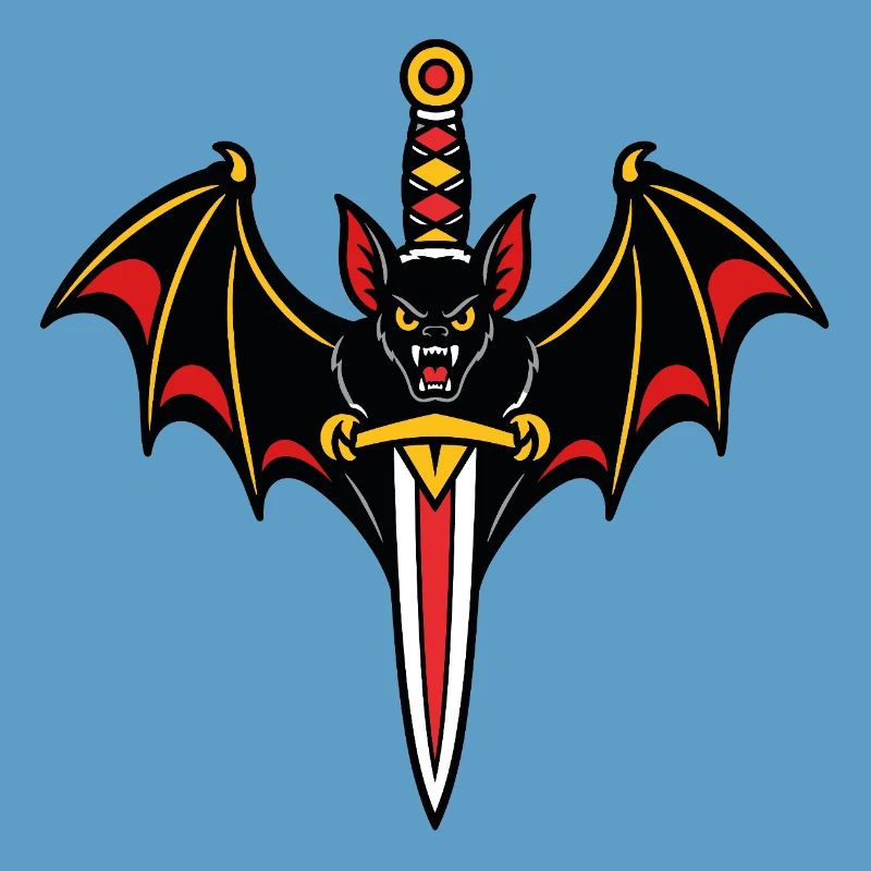 Bat dagger style tattoo dark
