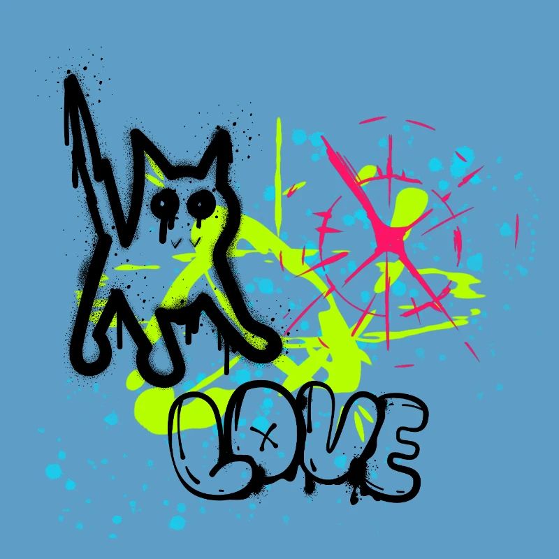 Neon Graffiti Splatter Pattern