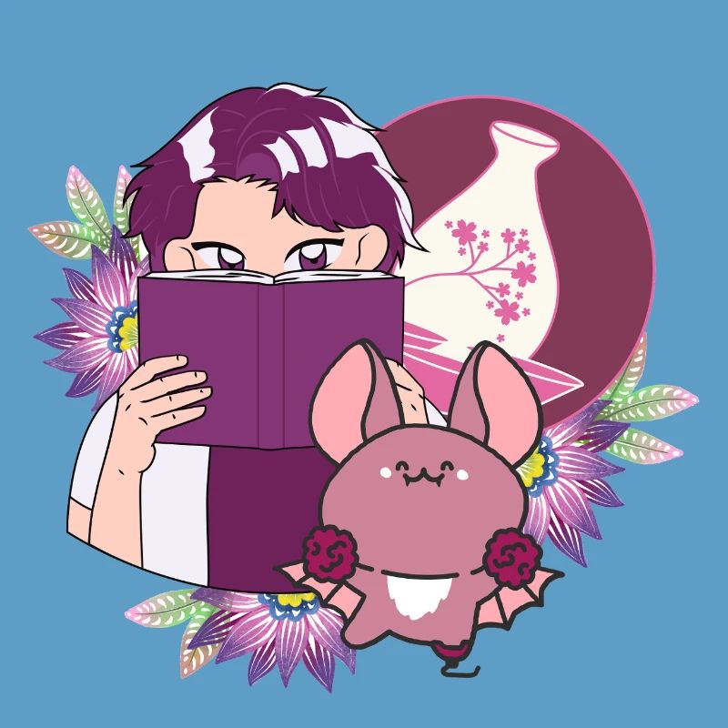 Manga Reader, Sake and Bat with Prosthesis