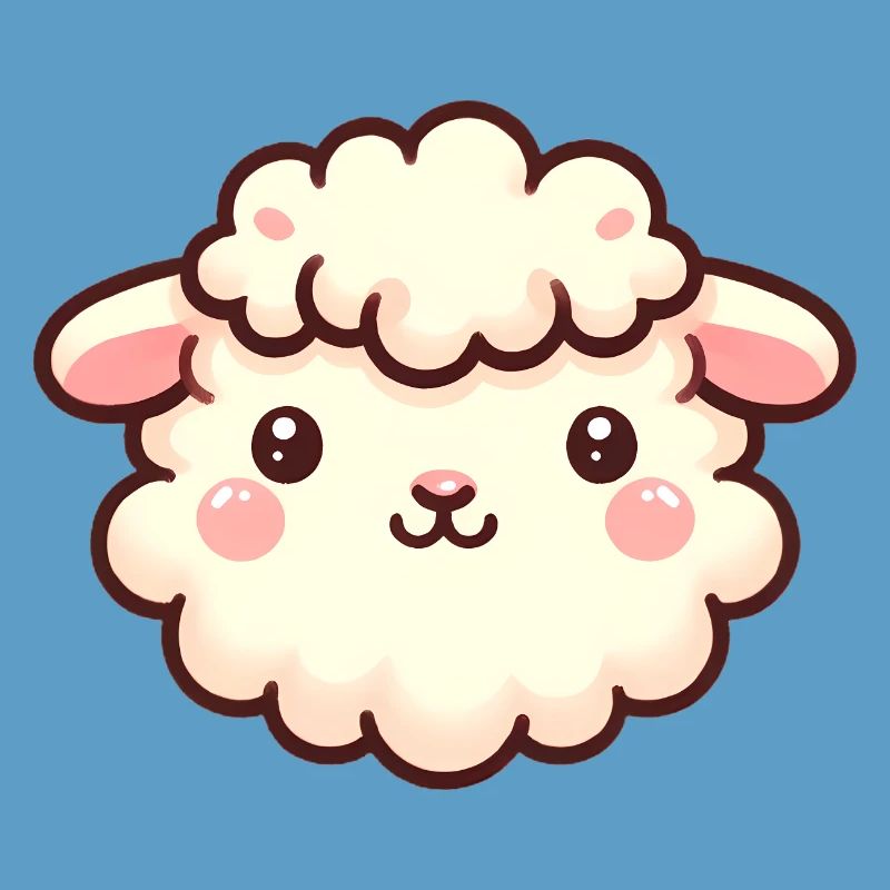 Conception de dessin animé mignon moelleux de visage de mouton
