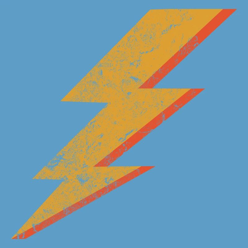 Grunge Style Red & Yellow Lightning Bolt
