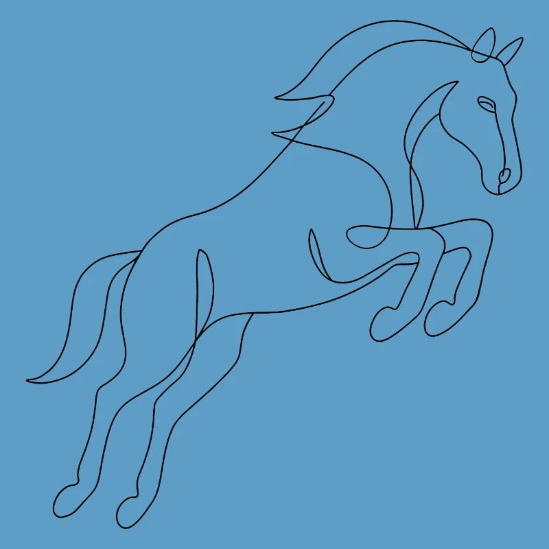 One Line Drawing - Pferd