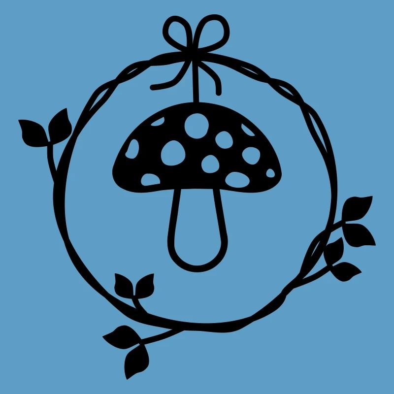 Champignon dans la couronne de feuilles